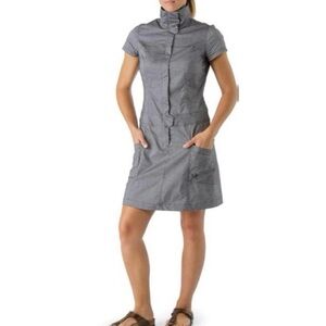 Arc'teryx Blasa Dress Athleisure Flattering High Neck Short Sleeve Cotton Sz 12